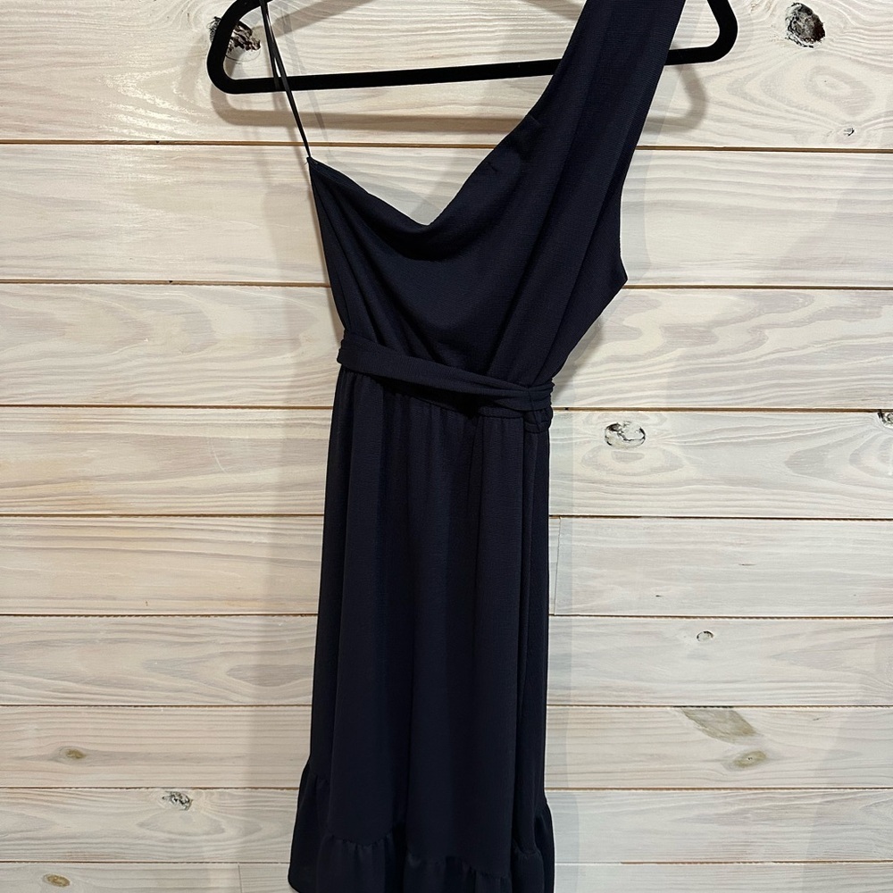 Gibsonlook Navy Asymmetrical One Shoulder Cocktail Dress - Picture 2 of 4